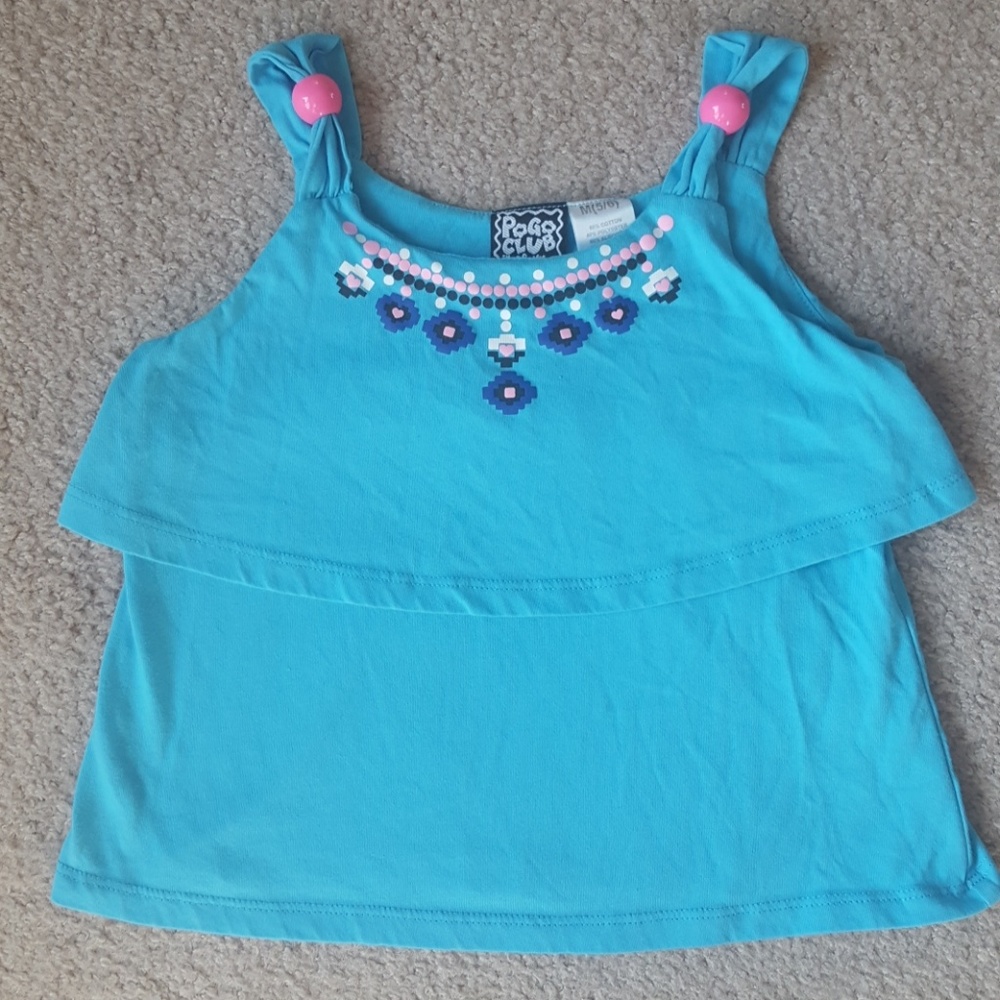 ❤ 4/$20 Pogo Club of NY Blue Tank Top